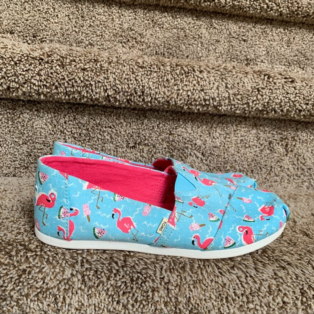 Toms Women's Classic Canvas Flamingo Party Flats
